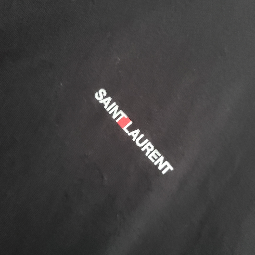 Saint Laurent Paris Black Short Sleeve Rive Gauche Tee - Picture 2 of 7